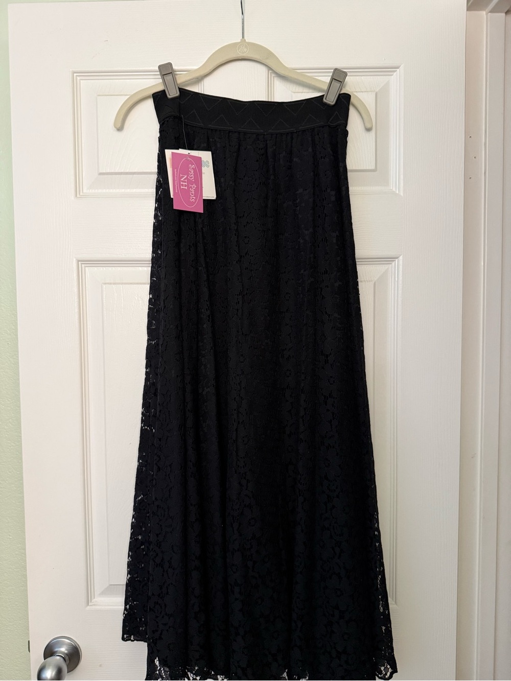 Black Floral Lace Maxi Skirt